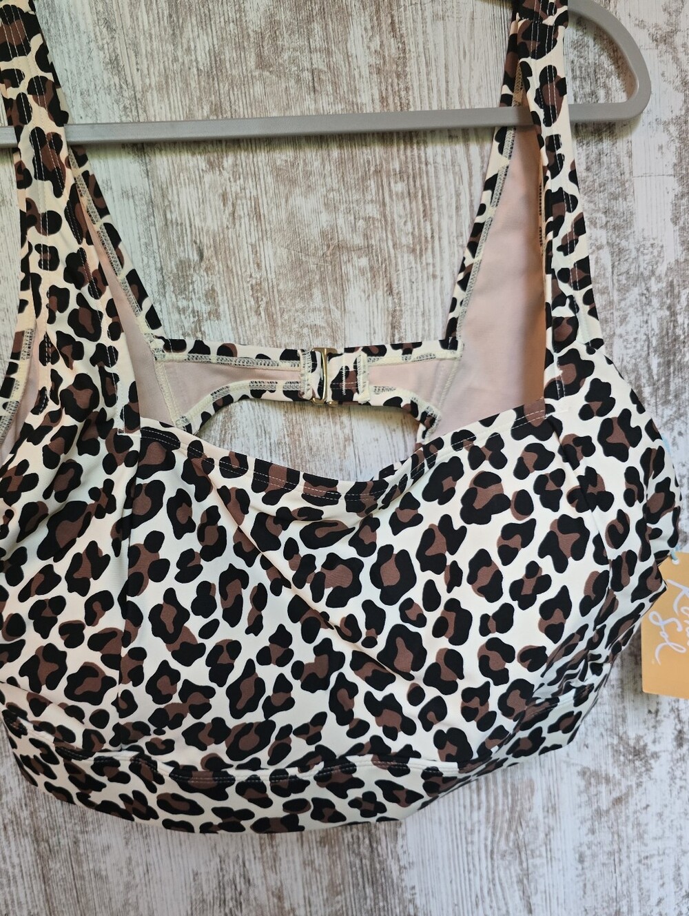 Kona sol New bikini top size 2X  Leopard Print